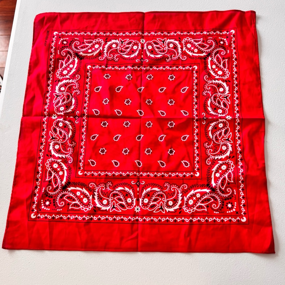 Classic Red Paisley Bandana Scarf